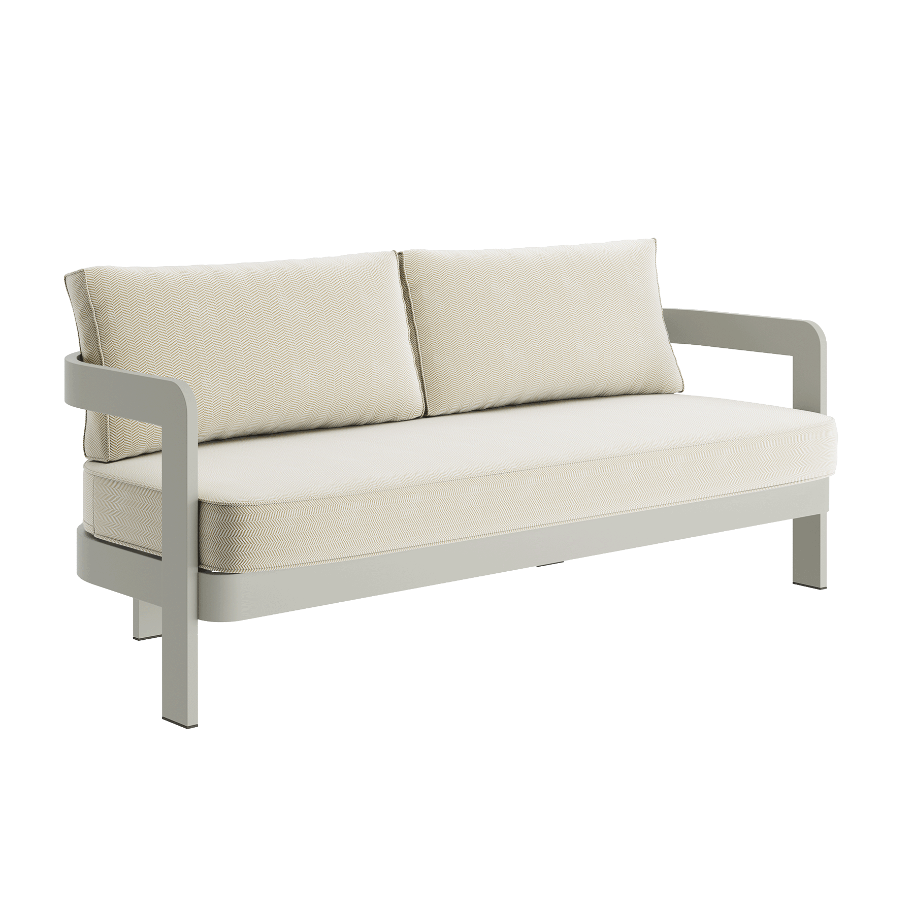 N3 Taupe Three Seater Sofa Pearl Herringbone - Image 2